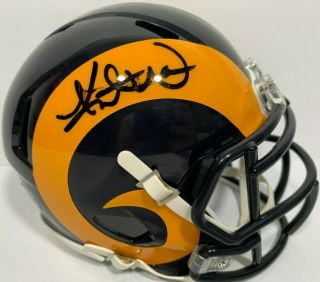 Kurt Warner Signed Autographed St.  Louis Rams Mini Football Helmet Hof 17 Jsa