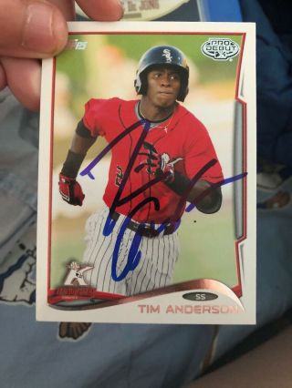 Tim Anderson Signed In Person 2014 Topps Pro Debut Baseball Card Autograph Sox