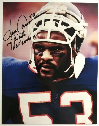York Giants Harry Carson Hand Signed Photo Nfl Hall Of Fame Autographed
