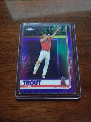 2019 Topps Chrome Mike Trout Purple Refractor Parallel 200 207/299