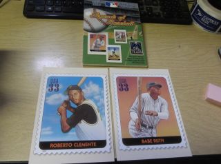 Legends Of Baseball Stamp Image Postcards (20) Set W/babe Ruth/jackie Robinson