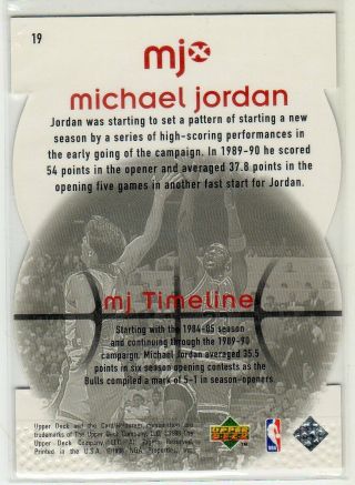 Michael Jordan 1998 - 99 Upper Deck MJX Timepieces RED 19 (/2300) 2