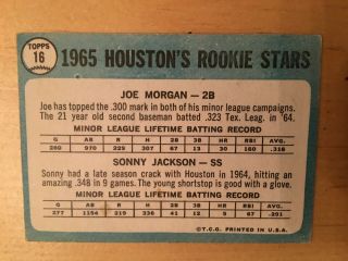 Joe Morgan 1965 Topps Rookie Card 16 Houston Colt 45 ' s Astros - Review Pictures 2