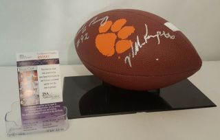 Michael Dean Perry & William Perry Signed Clemson Tigers Football JSA R99586 2