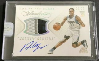 【a】andrew Wiggins 2014 - 15 Panini Flawless Rookie Patch Auto Rpa 20/25 Rc 3c