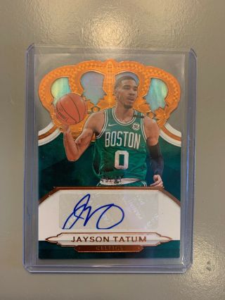 2018 - 19 Panini Crown Royale Basketball Jason Tatum Die - Cut Auto 49/99