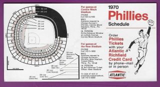 1970 Philadelphia Phillies Pocket Schedule (unfolded)