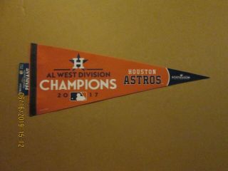 Mlb Houston Astros Circa 2017 West Division Champions Team Logo Baseball Pennant