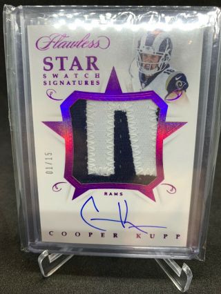 2018 Flawless Cooper Kupp Star Swatch Signatures Logo Patch Auto /15 Rams