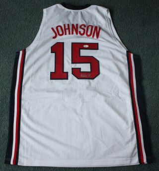 Magic Johnson Signed Auto Usa Basketball White Jersey Jsa Autographed