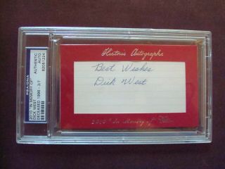 Dick West 1938 - 43 Reds 2010 In Memory Of Autograph 3/7 D.  1996