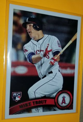 Mike Trout 2011 Topps Update Rc Us175 Centered Mvp Angels Rookie