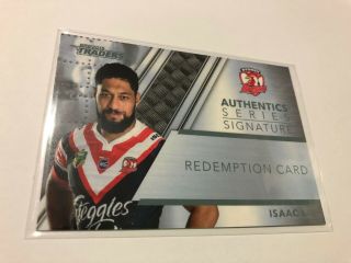 2019 Nrl Traders Authentics Series Signature Card - Isaac Liu - Sydney Roosters