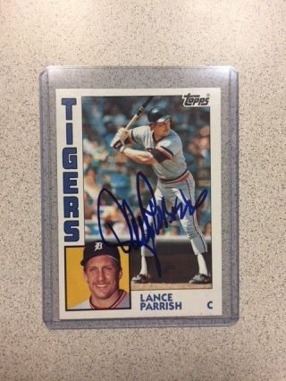 Detroit Tigers Catcher Lance Parrish Hand Signed 1984 Topps Card