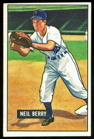 1951 Bowman 213 Neil Berry,  Tigers.  Ex,