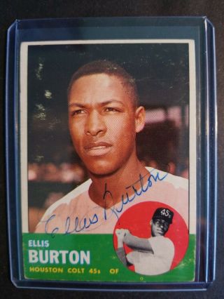 Ellis Burton 1963 Houston Colt.  45s Autographed Baseball Card