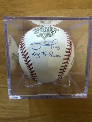 Giants Pablo Sandoval Autographed 2010 World Series Baseball 2012 Ws Mvp
