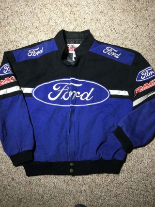 Ford Racing Jacket Nascar Men’s Medium Racing Champions Apparel Full Zip