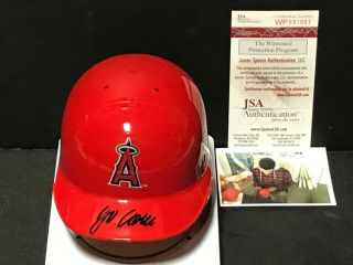 Jo Adell Los Angeles Angels Autographed Signed Mini Helmet Jsa