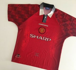 Manchester United 1996/97 Home Football Shirt L Umbro Vintage Soccer Jersey