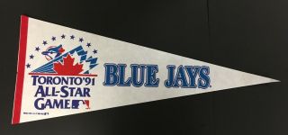 1991 Toronto Blue Jays Mlb Baseball All Star Game Pennant Vintage Sports Skydome