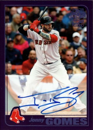 Jonny Gomes 2019 Topps Archives Purple Fan Favorites Signed Auto 22/150 Red Sox