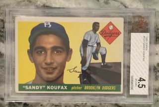 1955 Topps Sandy Koufax Rookie 123 Bvg 4.  5 Vg - Ex,  Brooklyn Dodgers Hof