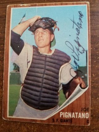 Joe Pignatano 1962 Topps Autographed Baseball Card