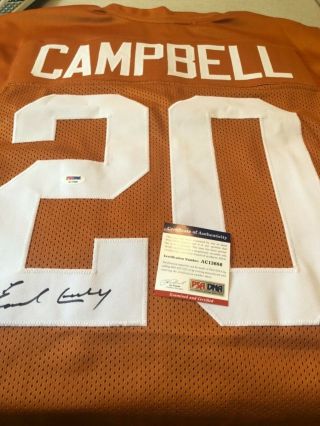 Autographed Earl Campbell Texas Longhorns Jersey Psa Certified Signed
