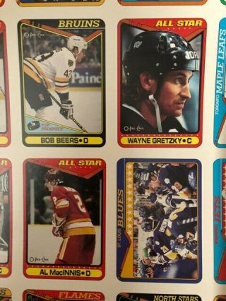 1990 - 91 OPC O - Pee - Chee complete set 528 cards UNCUT Sheet Panel 2