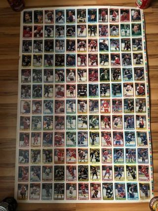 1990 - 91 OPC O - Pee - Chee complete set 528 cards UNCUT Sheet Panel 5