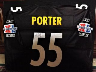 Joey Porter,  Autographed,  Pittsburgh Steelers,  Bowl Xl,  Jersey 2x Black