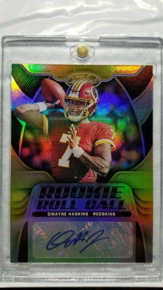 Dwayne Haskins 2019 Certified Gold Rookie Roll Call Auto Rc Ssp /25 Redskins