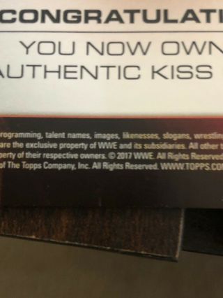 2017 Topps WWE Authentic Autographed Charlotte Flair Kiss Card 15/24 3