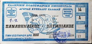 Panathinaikos Olympiakos 1995 Ticket