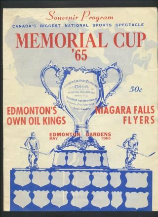 Vintage 1965 Memorial Cup Hockey Program 1965 Edmonton Oil Kings Vs Niagra Falls