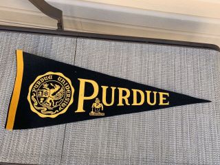 Vintage Late 60s Early 70s Full Size Felt Purdue University Boilermakers Pennant