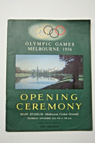 1956 Melbourne Olympics Opening Ceremony Program Xvi Olympiad