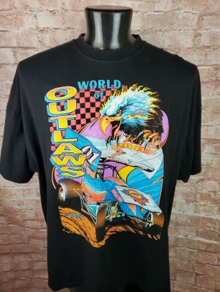 Nwot 3xl Xxxl World Of Outlaws Sprint Car T - Shirt Goodyear Pennzoil 2001 2 Sided