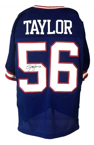 Lawrence Taylor Autographed Pro Style Blue Jersey Jsa Witnessed