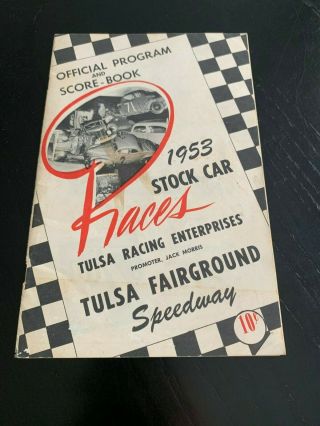 Vintage 1953 Tulsa Fairground Speedway Stock Car Racing Program