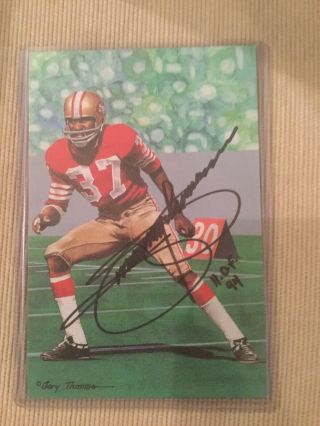 Jimmy Johnson 49ers Cb Goal Line Art Card Autographed Nfl Hof Series 6