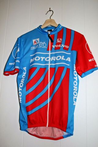 Eddy Merckx Motorola Vintage Full Zip Cycling Jersey Bike Giordana Med