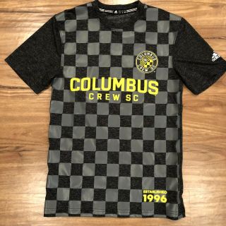 Adidas Mls Columbus Crew S Gray Checkered Tshirt