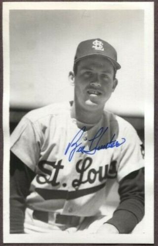 Bill Hunter Autographed St.  Louis Browns Vintage Brace Postcard Size Photo
