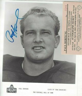 Paul Hornung Autographed 8x10 Photo Nfl Football Hall Of Famer Green Bay Packers