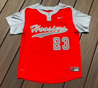 Indiana Hoosiers Nike Dri Fit Red Baseball Jersey Youth Sz Large 23 Kids Iu