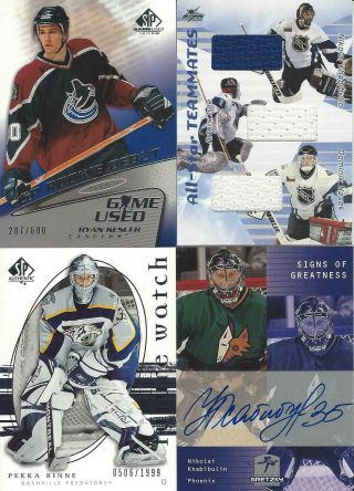 2001 - 02 In The Game Be A Player Khabibulin Irbe Hasek Triple Jersey
