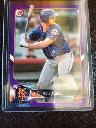 2018 Bowman Chrome Pete Alonso Rc Prospect Purple 098/250 Rare Ny Mets