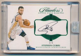 Stephen Curry 2016/17 Panini Flawless Emerald Autograph Warriors Auto Sp 3/5